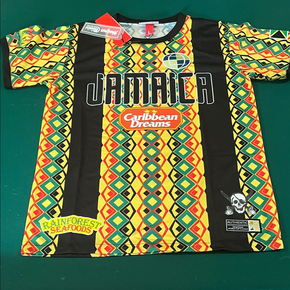 Jamaica Kids Soccer Jersey - Yellow/Green/Black by Caribbean Dreams
